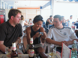 Our friends on a terrace at the beach at the east side of Valencia