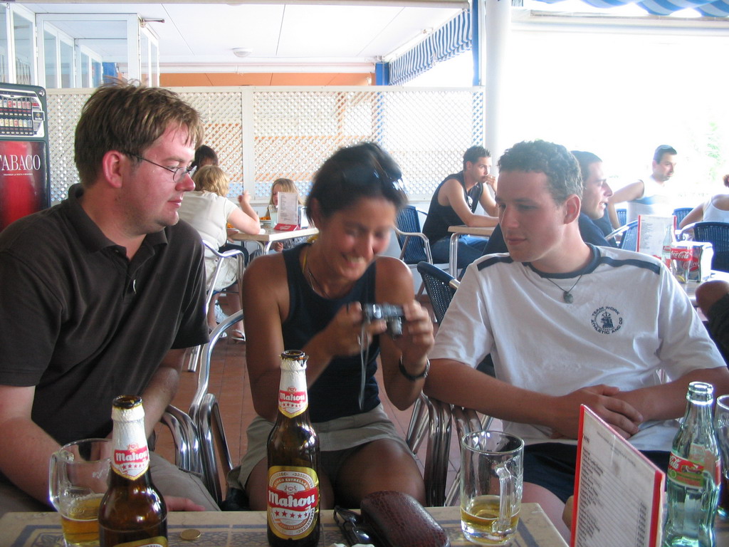 Our friends on a terrace at the beach at the east side of Valencia