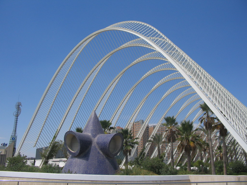 East side of the Umbracle botanical garden at the Ciudad de las Artes y las Ciencias complex