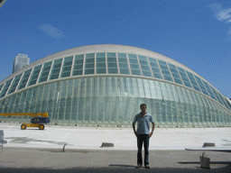 Tim in front of the Hemisfèric cinema at the Ciudad de las Artes y las Ciencias complex