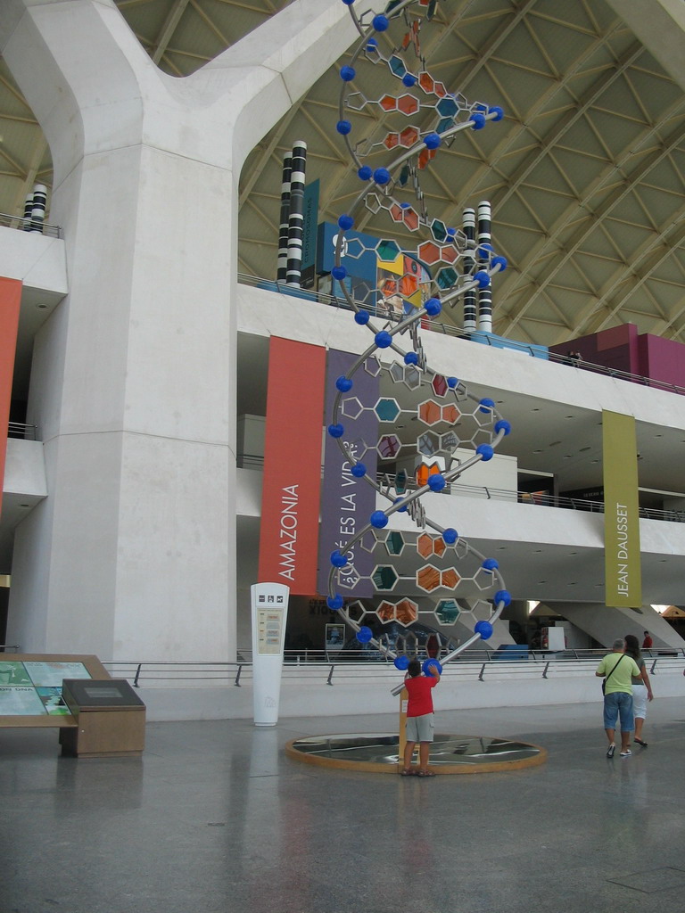 Scale model of a DNA molecule at the Museu de les Ciències Príncipe Felipe museum at the Ciudad de las Artes y las Ciencias complex