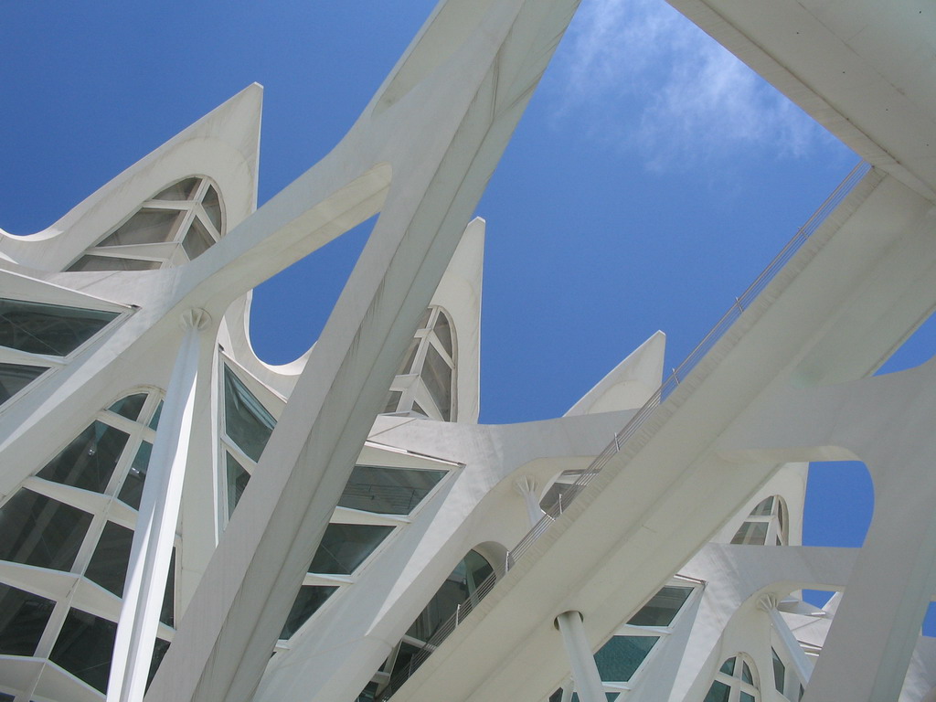 Facade of the Museu de les Ciències Príncipe Felipe museum at the Ciudad de las Artes y las Ciencias complex