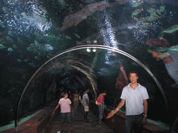 Tim at the underwater tunnel at the Oceanogràfic aquarium at the Ciudad de las Artes y las Ciencias complex