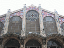 Southeast facade of the Mercado Central market at the Carrer de Palafox street