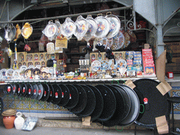 Paella pans at a street shop in the city center