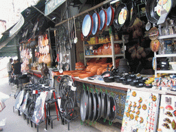 Paella pans at a street shop in the city center