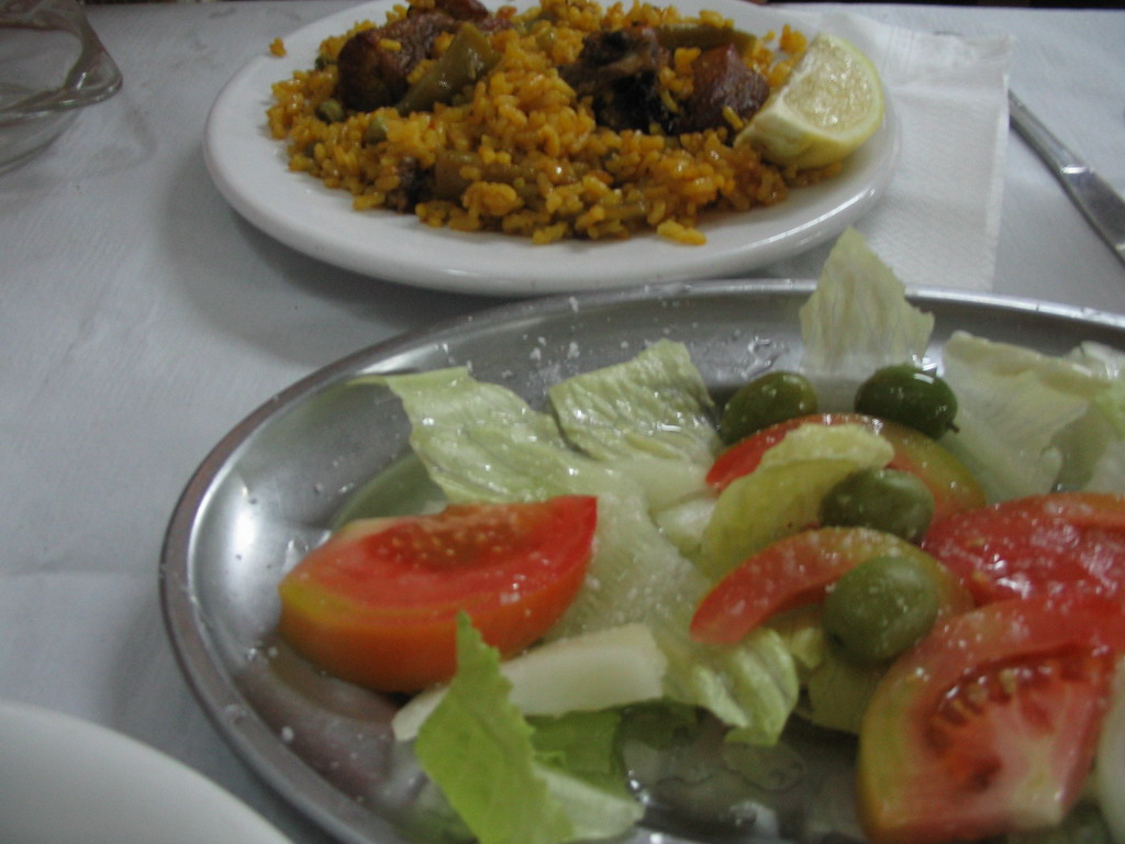 Lunch at a restaurant in the city center