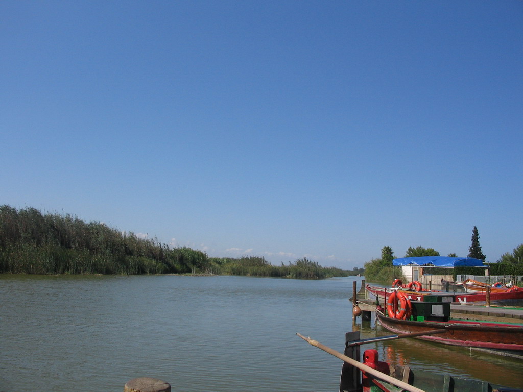 Boats on the Albufera lagoon, viewed from our tour boat