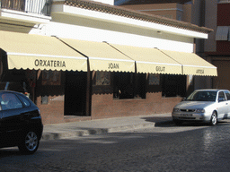Front of the Orxateria Joan restaurant at the Carrer 9 d`Octubre street
