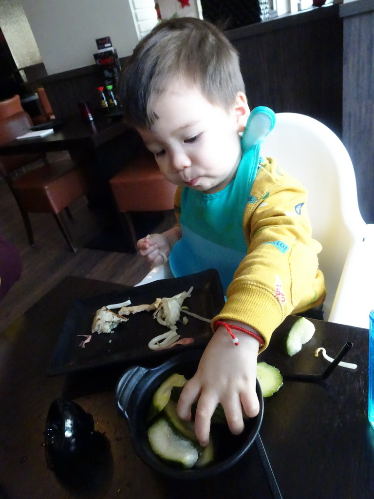 Max having lunch at the Kodoo restaurant