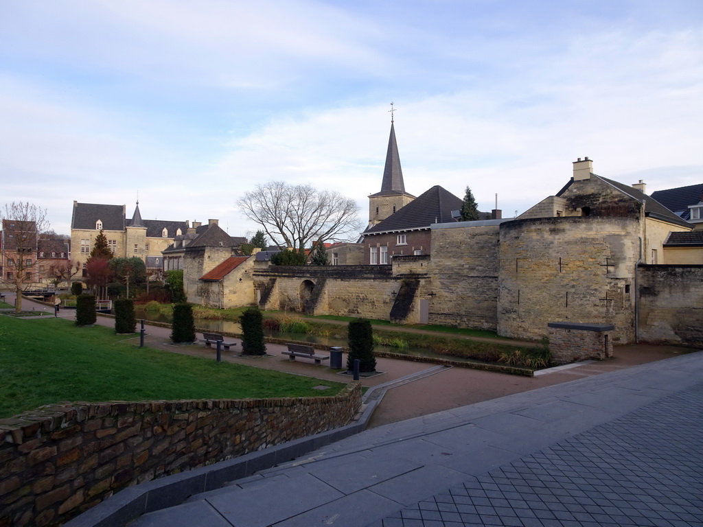 The Den Halderpark, the Castle Den Halder and the Church of St. Nicolas and St. Barbara, viewed from the Halderstraat street