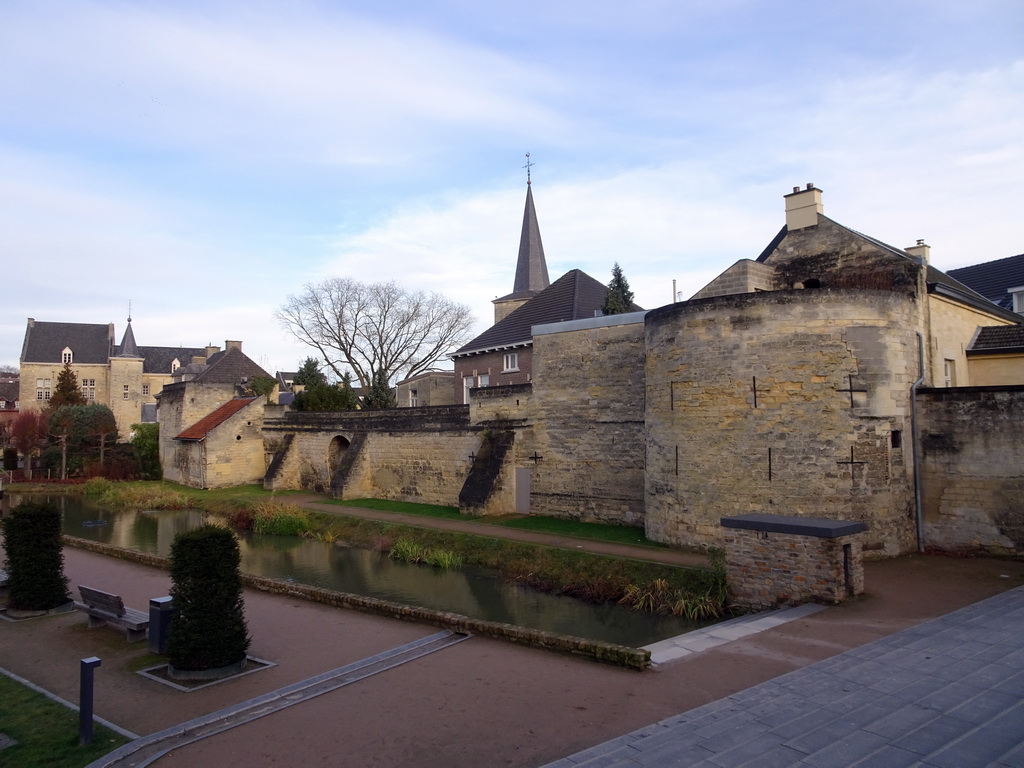 The Den Halderpark, the Castle Den Halder and the Church of St. Nicolas and St. Barbara, viewed from the Halderstraat street