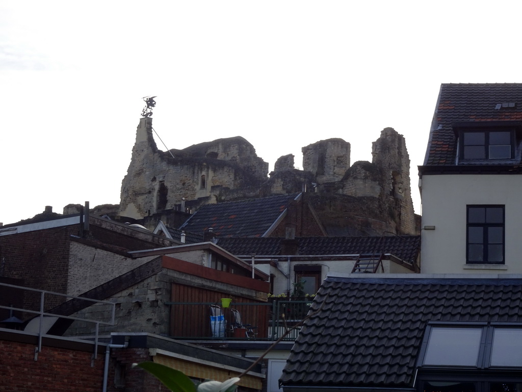 The ruins of Valkenburg Castle, viewed from the Engelbertstraat street