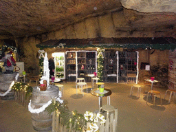 Bottles of wine at the christmas market at the Municipal Cave