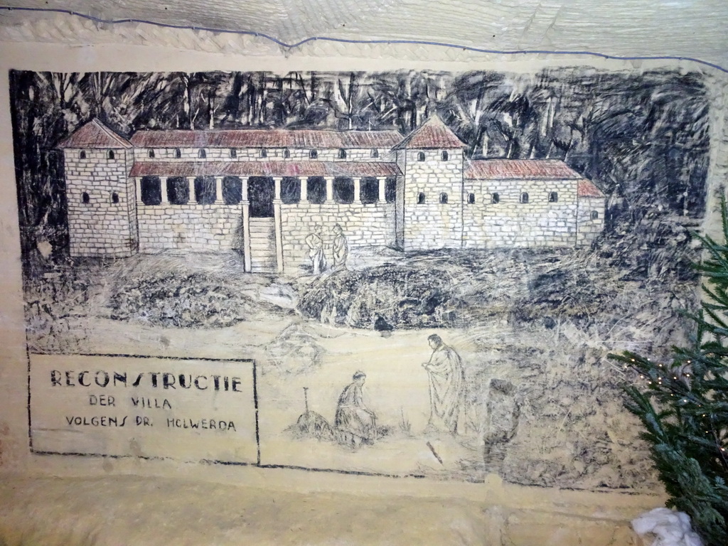 Wall drawing of the Roman villa Ravensbosch at the Municipal Cave
