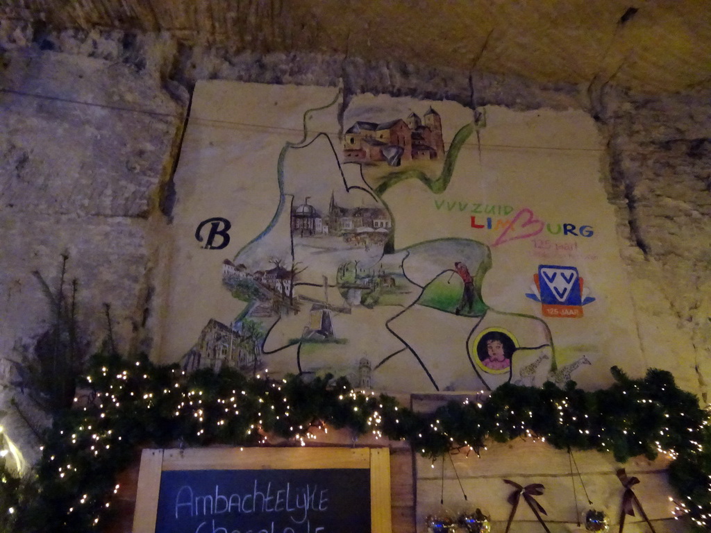 Wall drawing of VVV Zuid-Limburg at the Municipal Cave