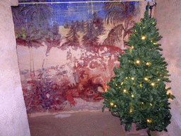 Christmas tree and wall drawing, at the Winter Wonderland Valkenburg at the Wilhelmina Cave