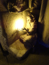 Sand sculpture of the Little Match Girl, at the Winter Wonderland Valkenburg at the Wilhelmina Cave