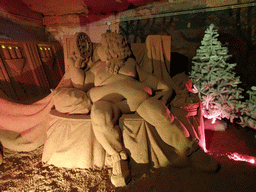 Sand sculpture of the Emperor`s New Clothes, at the Winter Wonderland Valkenburg at the Wilhelmina Cave
