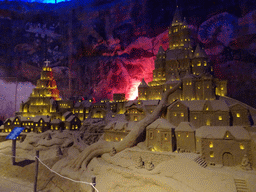 Sand sculpture of the Castle of Cinderella, at the Winter Wonderland Valkenburg at the Wilhelmina Cave