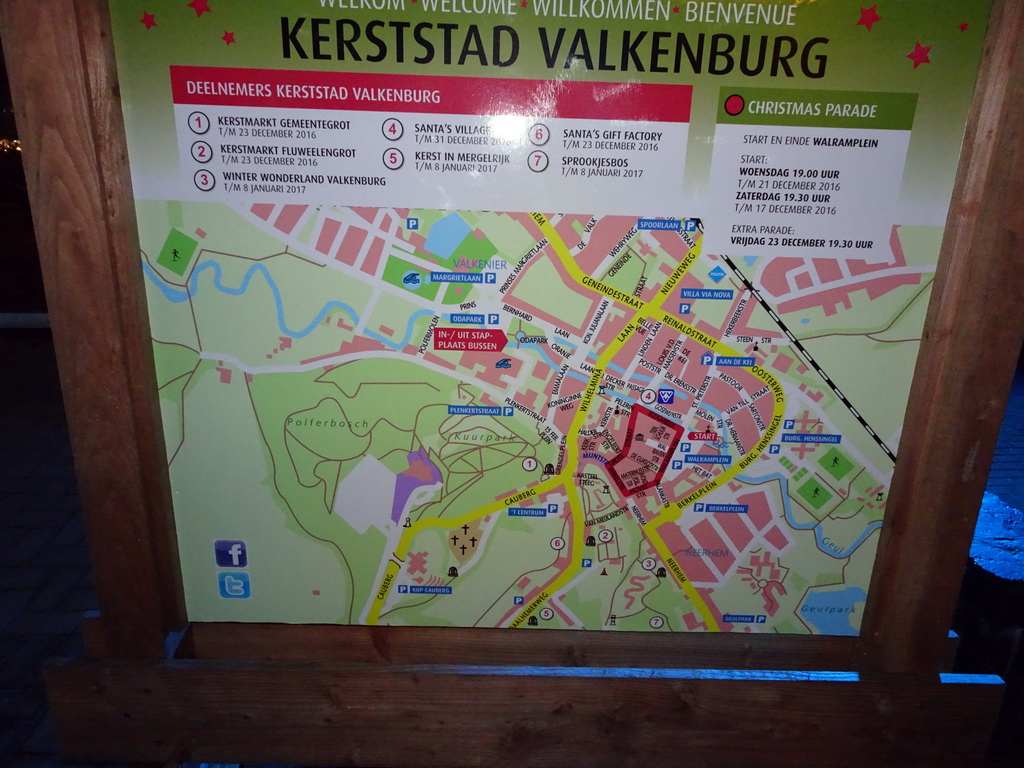 Map of the christmas events at Valkenburg