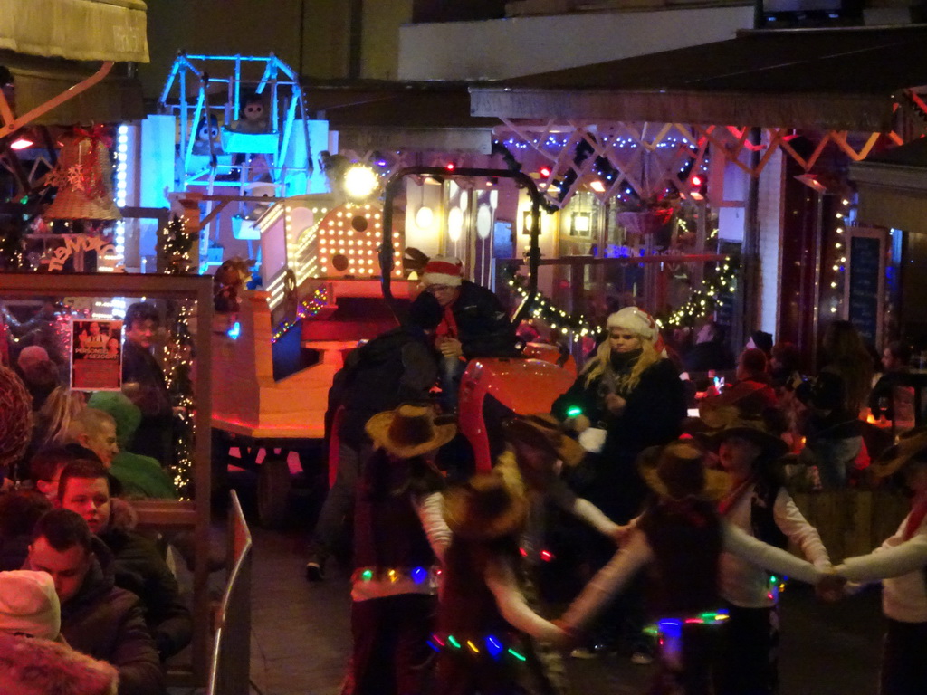 Christmas parade at the Grotestraat Centrum street, by night