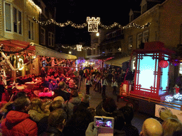 Christmas parade at the Grotestraat Centrum street, by night