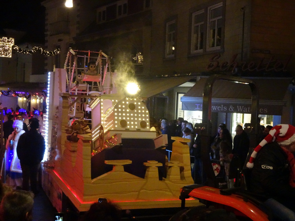 Christmas parade at the Grotestraat Centrum street, by night