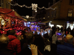 Christmas parade at the Grotestraat Centrum street, by night