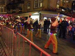 Christmas parade at the Grotestraat Centrum street, by night