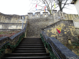 Staircase at the west entrance to the ruins of Valkenburg Castle