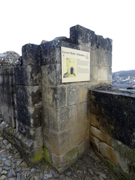 The Main Gate at the ruins of Valkenburg Castle, with explanation