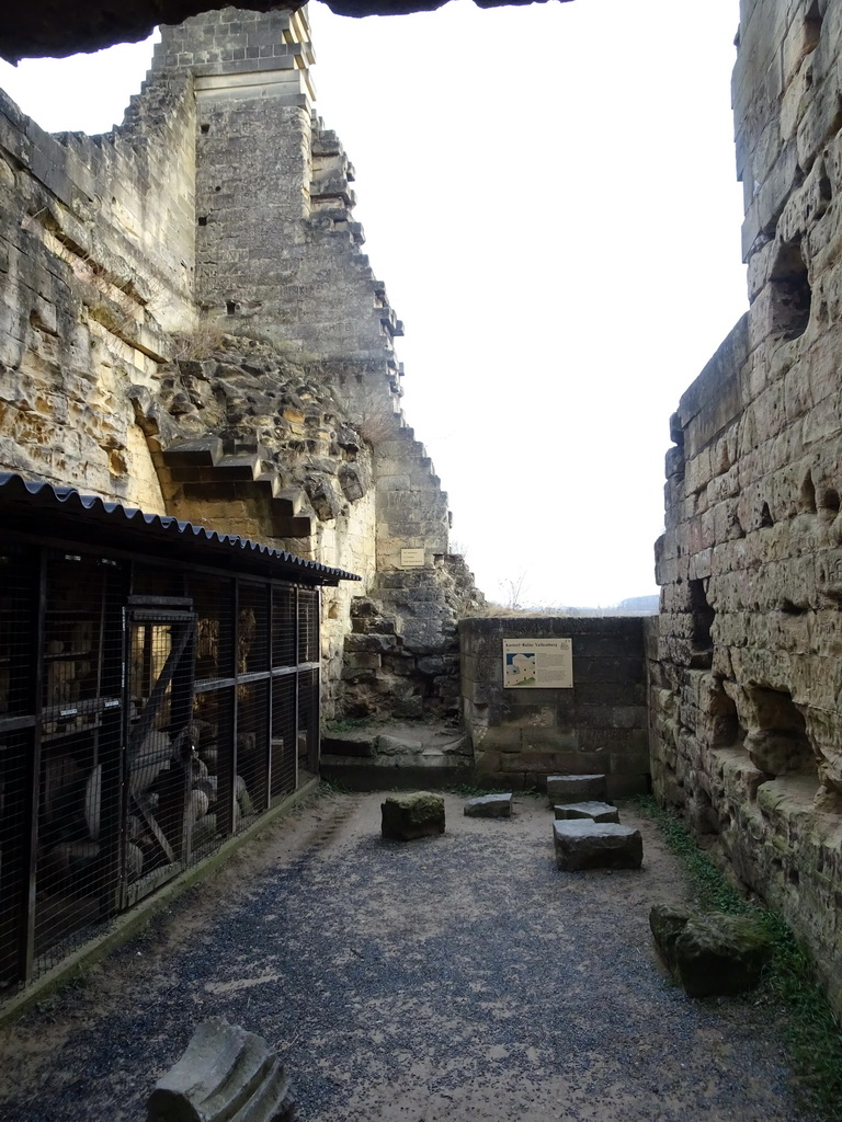 Artillery Room at the ruins of Valkenburg Castle, with explanation