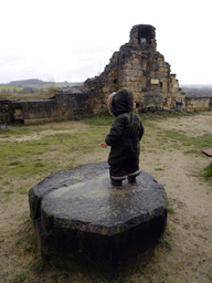 Max at the Knight`s Hall at the ruins of Valkenburg Castle