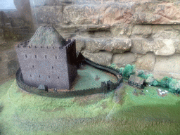Scale model of Stage I of the construction of Valkenburg Castle, at the Knight`s Hall at the ruins of Valkenburg Castle