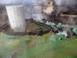 Scale model of Stage II of the construction of Valkenburg Castle, at the Knight`s Hall at the ruins of Valkenburg Castle