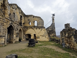 The Knight`s Hall and the weather vane at the ruins of Valkenburg Castle