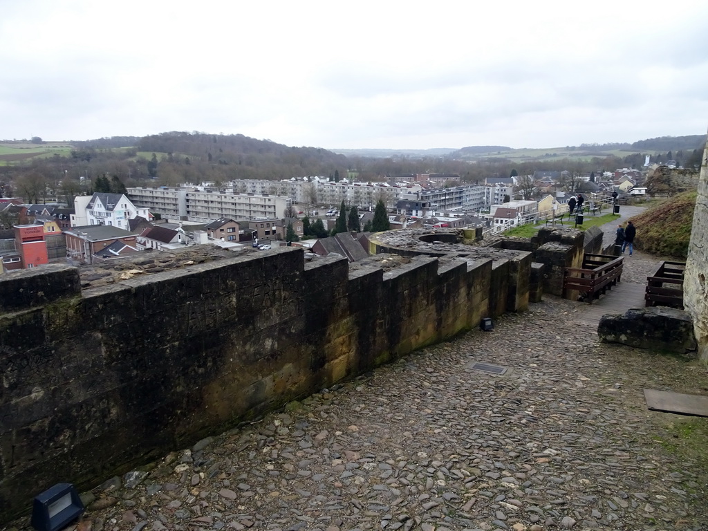 The northeast side of the ruins of Valkenburg Castle, with a view on the town center