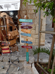 Signpost at the Via Blanquerna street