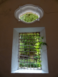 Window at the gallery at the Carthusian Monastery Valldemossa museum