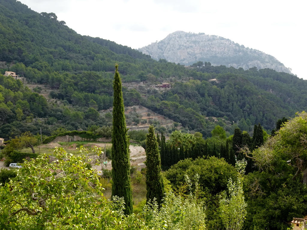 The southeast side of the town, viewed from the garden on the southeast side of the Carthusian Monastery Valldemossa museum