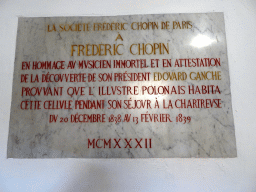 Inscription for Frédéric Chopin at the Museum for Frédéric Chopin and George Sand, with explanation