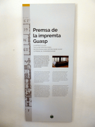 Explanation on the Guasp Printing Press at the Museu Municipal de Valldemossa