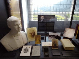Photographs, books and a bust of Archduke Ludwig Salvator of Austria at the Museu Municipal de Valldemossa, with explanation