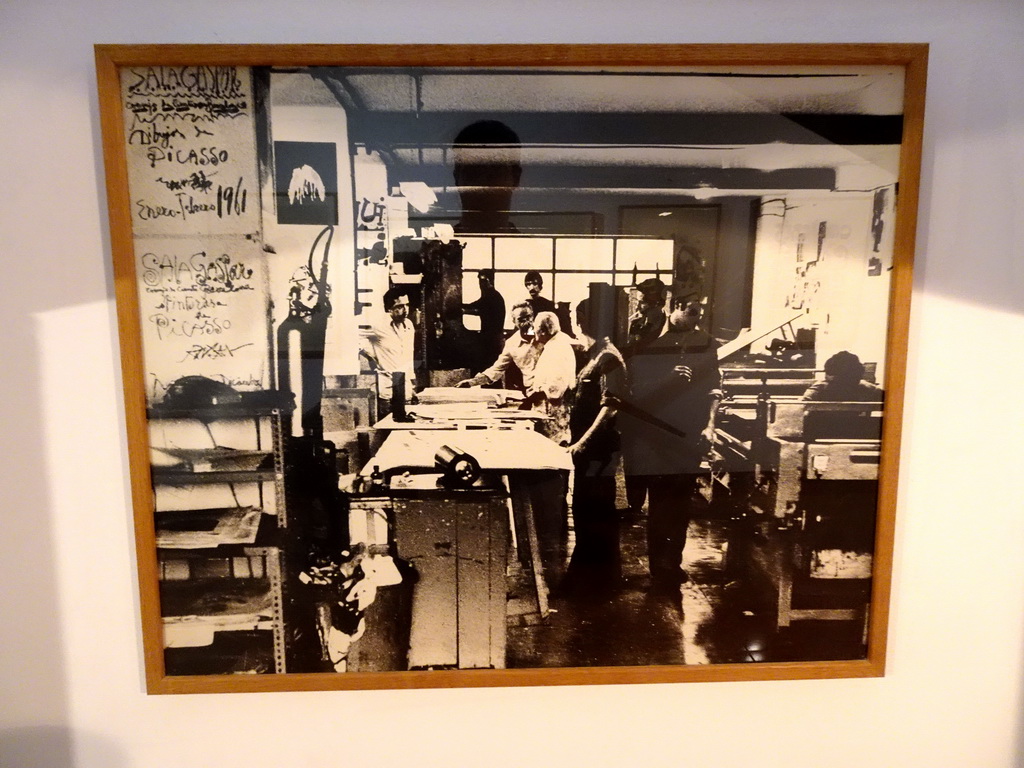 Photograph of Pablo Picasso at the upper floor of the Museu Municipal de Valldemossa