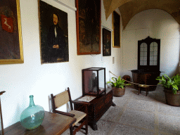 Gallery with paintings at the Palau del Rei Sanç palace