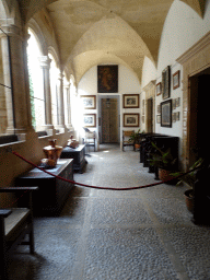 Gallery with paintings at the Palau del Rei Sanç palace