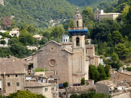 The Església de Sant Bartomeu church, viewed from the viewing point at the southeast side of the town