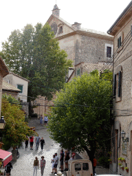 The Carrer Chopin street and the northeast side of the Iglesia dela Cartuja church