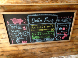 Sign at the Quita Penas restaurant